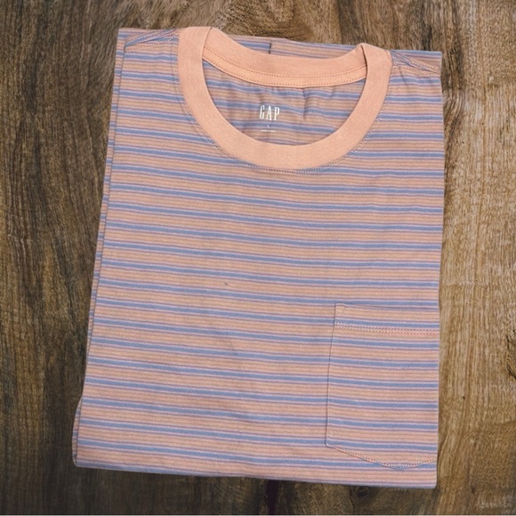 GAP Other - New Men’s GAP Pink Striped Crew Neck Short-Sleeve T-Shirt